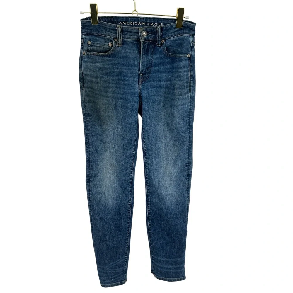 American Eagle Original Straight Airflex Jeans Blue Denim Mens 28x28‎